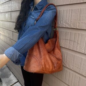 Frye - Tan Leather Shoulder Bag